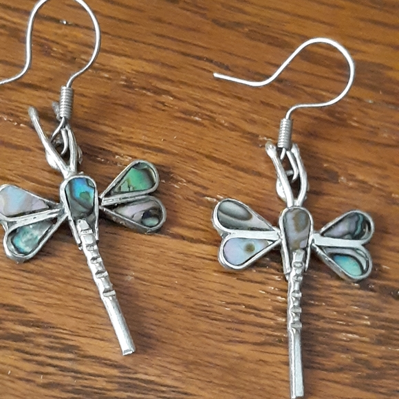 Abalone dangle earings - Picture 4 of 4